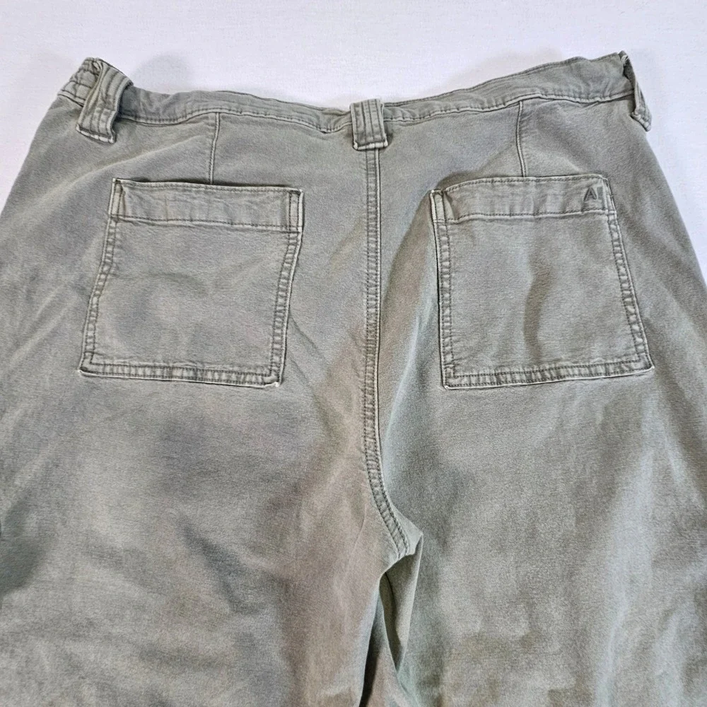 American Eagle‎ Stretch Cargo Pants Olive Green Straight Leg Utility Mens 16 Reg